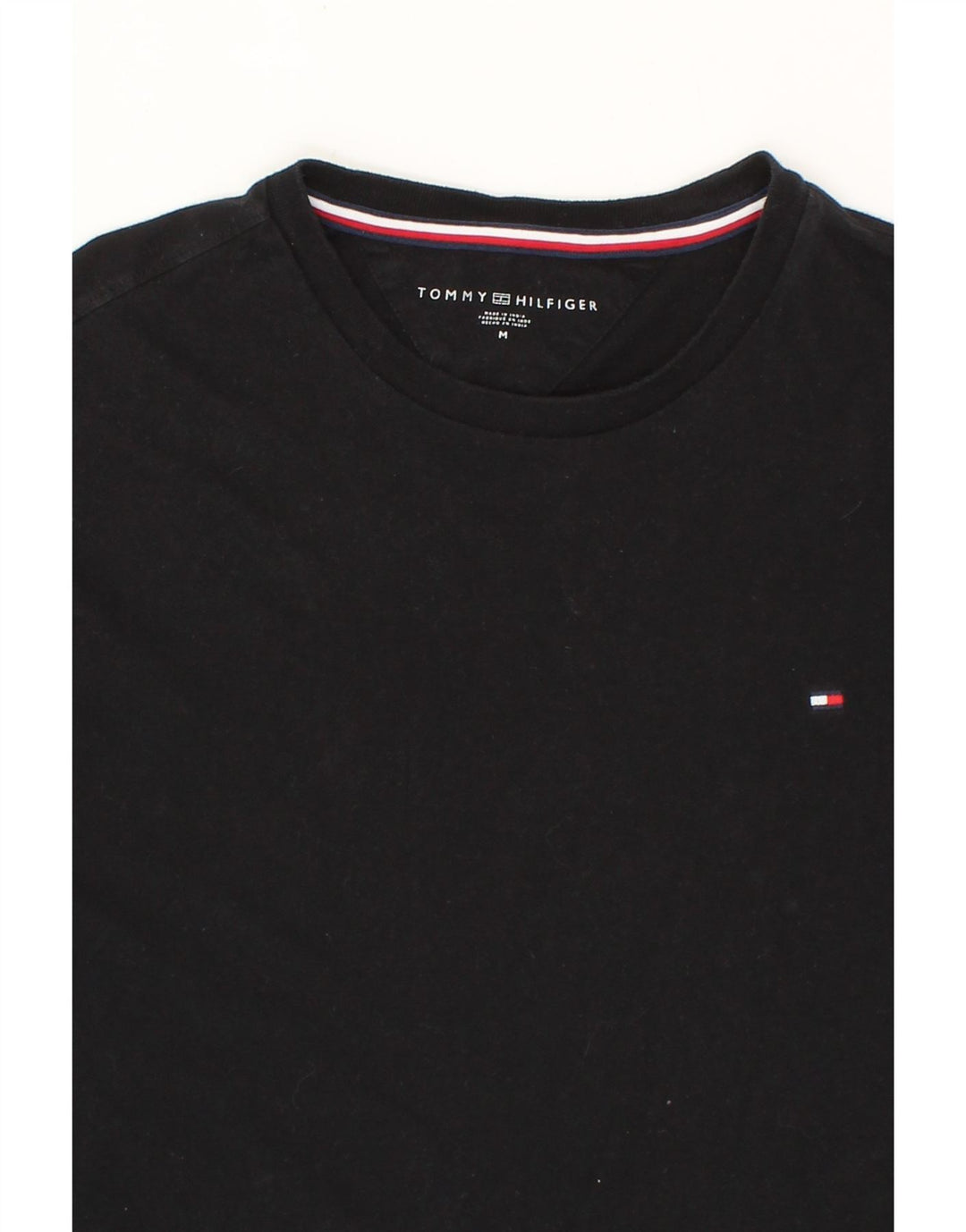 TOMMY HILFIGER Mens T-Shirt Top Medium Black Vintage Tommy Hilfiger and Second-Hand Tommy Hilfiger from Messina Hembry 