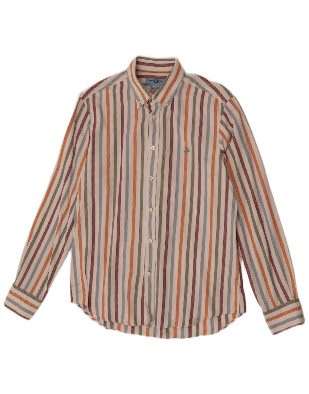 Harmont & Blaine Mens Regular Fit Shirt Large Multicoloured Striped Cotton