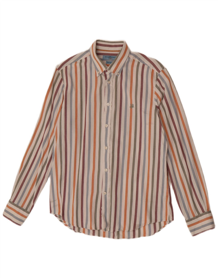 Harmont & Blaine Mens Regular Fit Shirt Large Multicoloured Striped Cotton