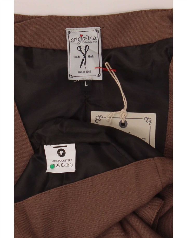 Vintage Mens Waistcoat Large Brown Polyester