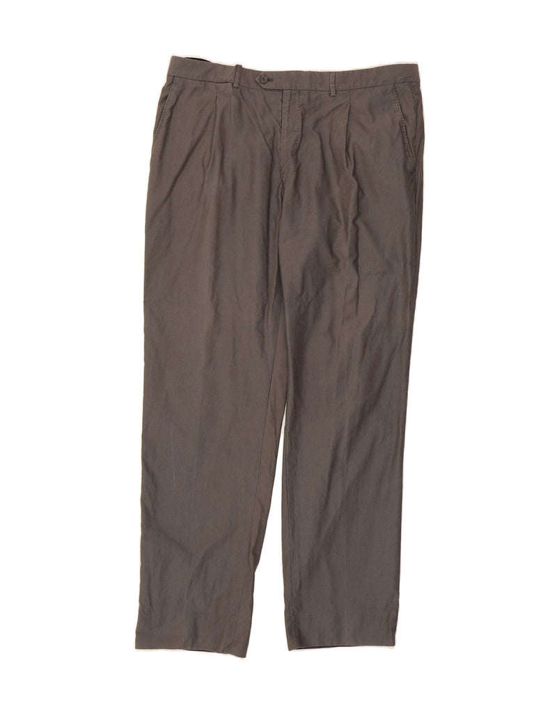 MASSIMO DUTTI Mens Straight Suit Trousers EU 50 2XL W40 L33 Grey Pinstripe Vintage Massimo Dutti and Second-Hand Massimo Dutti from Messina Hembry 