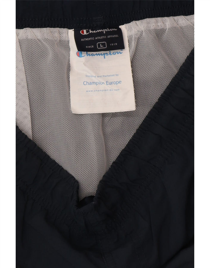 CHAMPION Mens Sport Shorts Large  Navy Blue Polyester