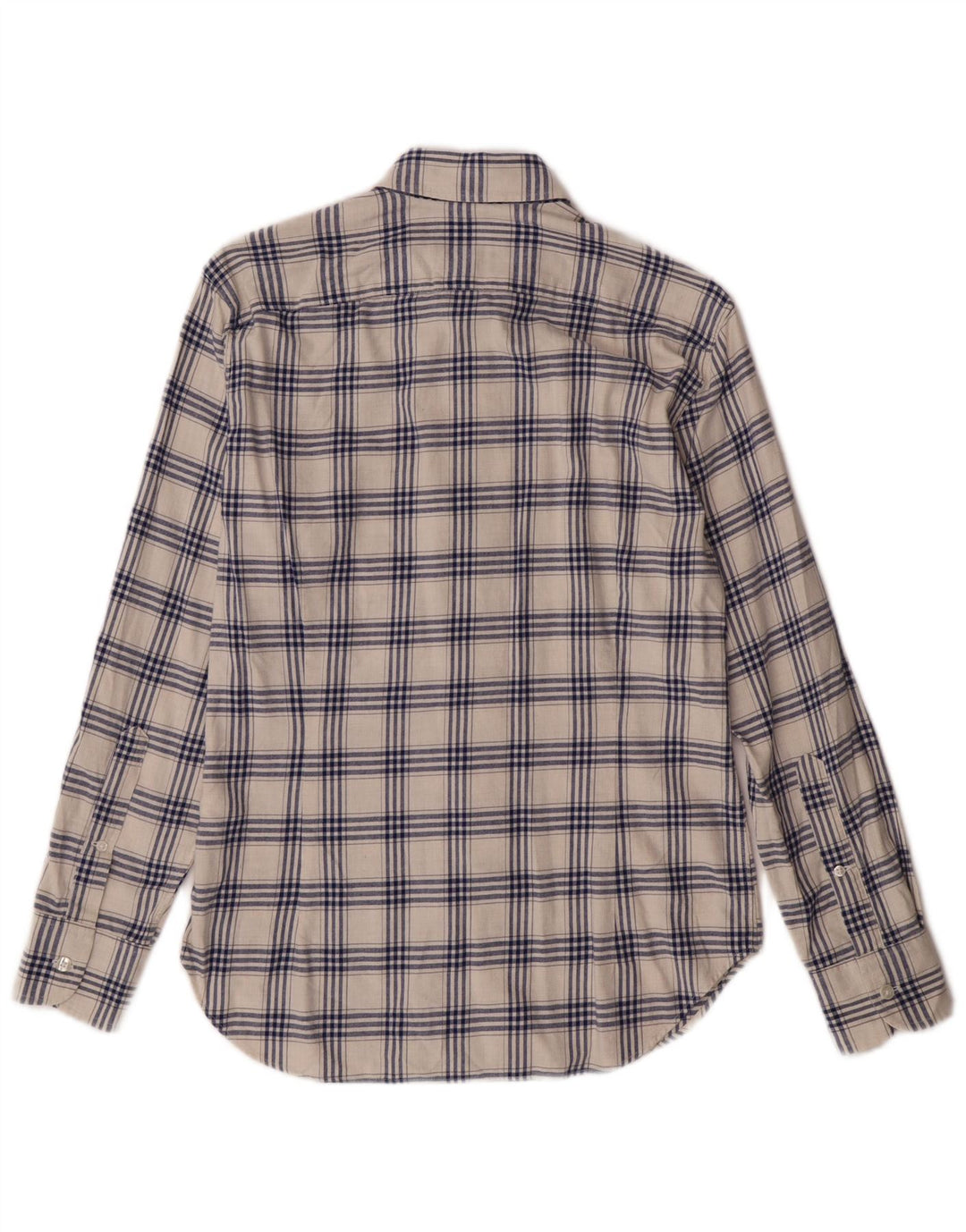 BONOBOS Mens Tailored Fit Flannel Shirt Small White Check Cotton