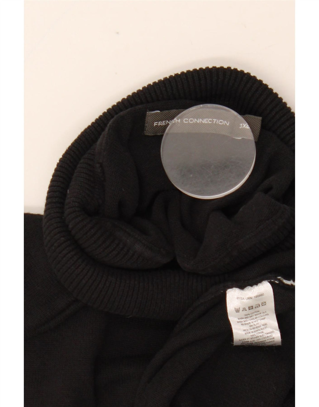 FRENCH CONNECTION Mens Roll Neck Jumper Sweater 3XL Black Cotton