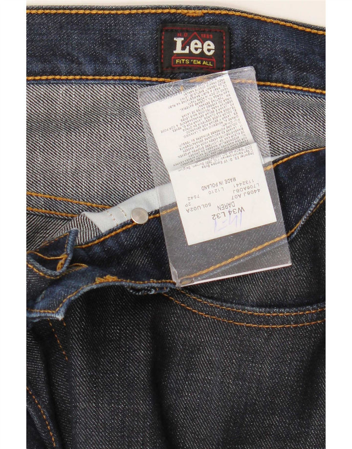 Lee Mens Daren Straight Jeans W34 L32 Navy Blue Cotton