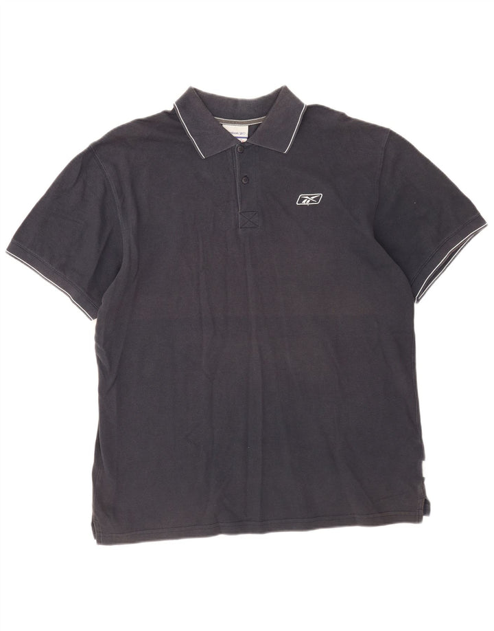 Reebok Mens Polo Shirt XL Navy Blue Cotton