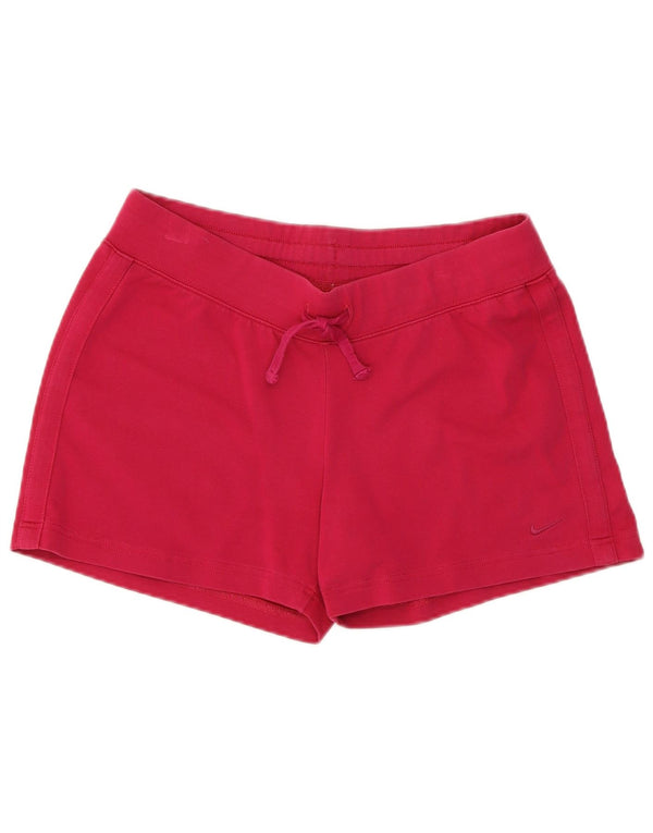 Nike Womens Sport Shorts UK 14 Medium Pink Cotton