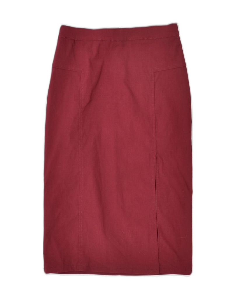 VINTAGE Womens Pencil Skirt UK 8 Small W25 Red Polyester Classic | Vintage | Thrift | Second-Hand | Used Clothing | Messina Hembry 