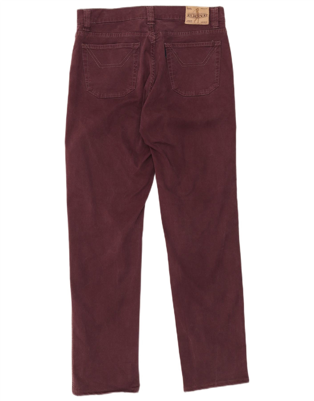 Jeckerson Mens Straight Jeans W32 L31 Maroon Cotton
