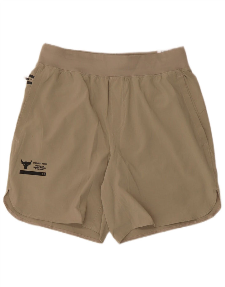 Under Armour Mens Sport Shorts Medium Khaki Polyester