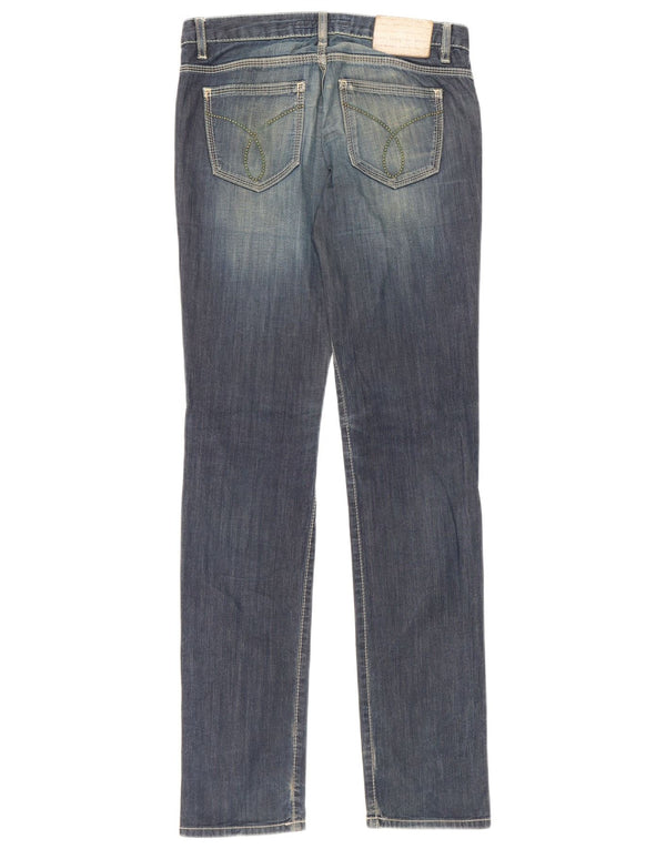 Calvin Klein Womens Slim Jeans W26 L33 Blue Cotton
