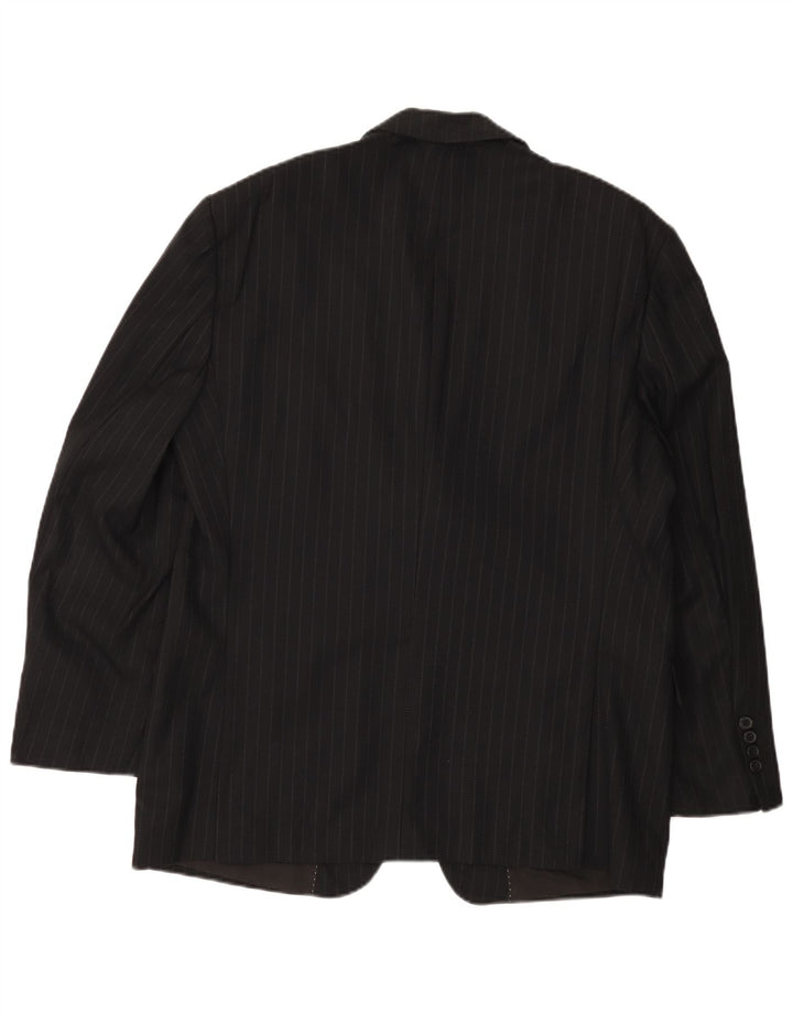 PIERRE CARDIN Mens 2 Button Blazer Jacket UK 38 Medium Black Pinstripe