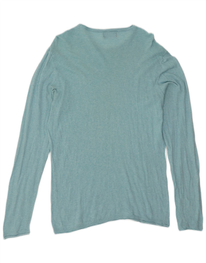 Zara Mens Crew Neck Jumper Sweater Large Blue