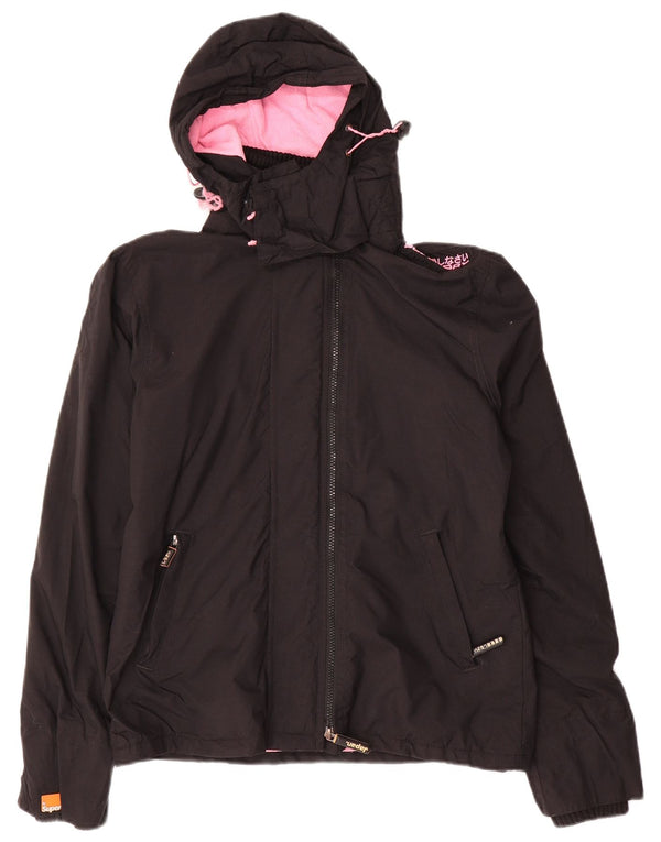 SUPERDRY Womens The Windcheater Windbreaker Jacket UK 16 Large Black