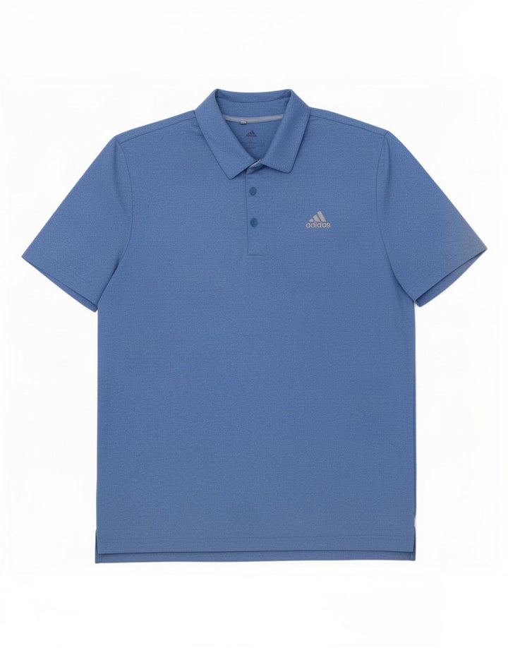 Adidas Mens Polo Shirt Large Blue Polyester