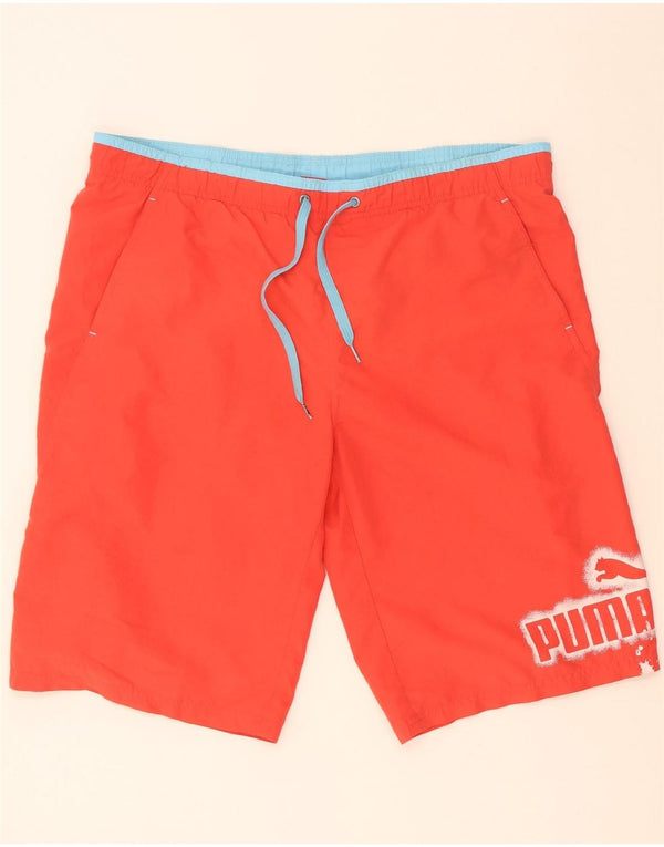 Puma Mens Graphic Swimming Shorts Large  Red Polyester