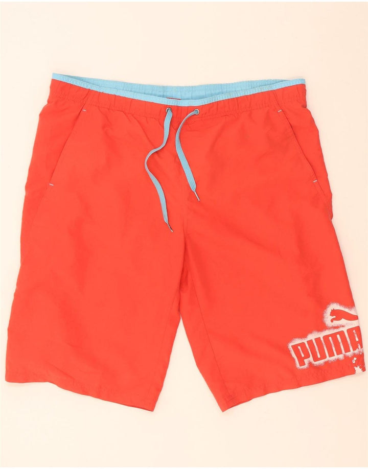 Puma Mens Graphic Swimming Shorts Large  Red Polyester
