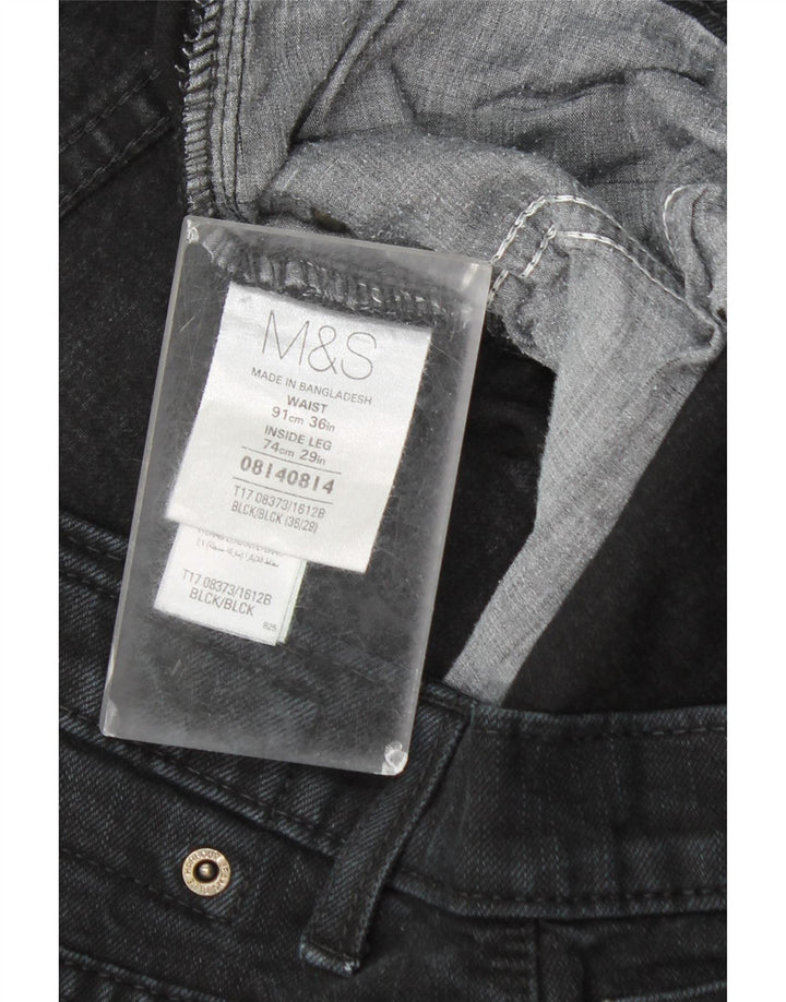 Marks & Spencer Mens Straight Jeans W36 L26 Black Cotton