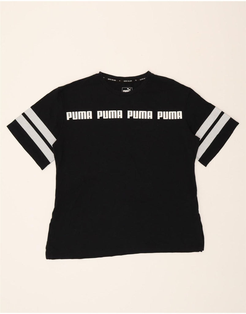 PUMA Womens Graphic T-Shirt Top UK 14 Large  Black Polyester Vintage Puma and Second-Hand Puma from Messina Hembry 