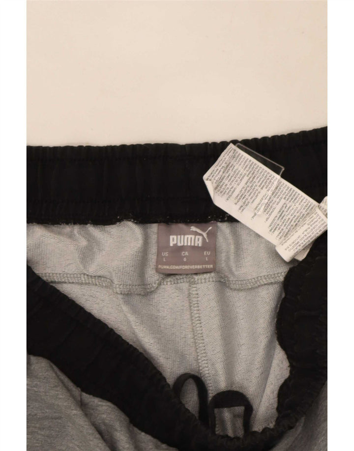 Puma Mens Sport Shorts Large Grey Colourblock Cotton