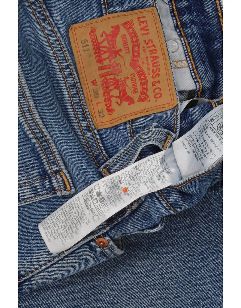 LEVI'S Mens 511 Slim Jeans  W30 L32 Blue Cotton Vintage Levi's and Second-Hand Levi's from Messina Hembry 
