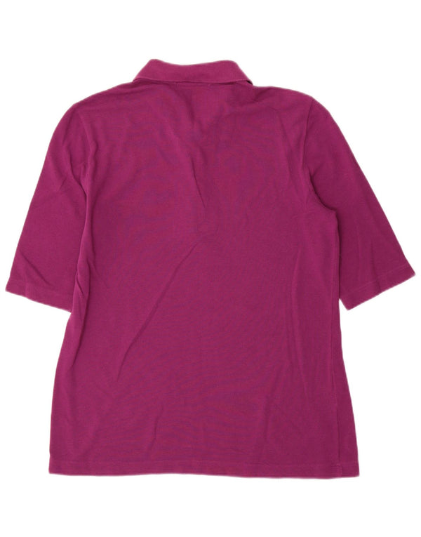 LACOSTE Womens Polo Shirt Size 42 Large Maroon Cotton