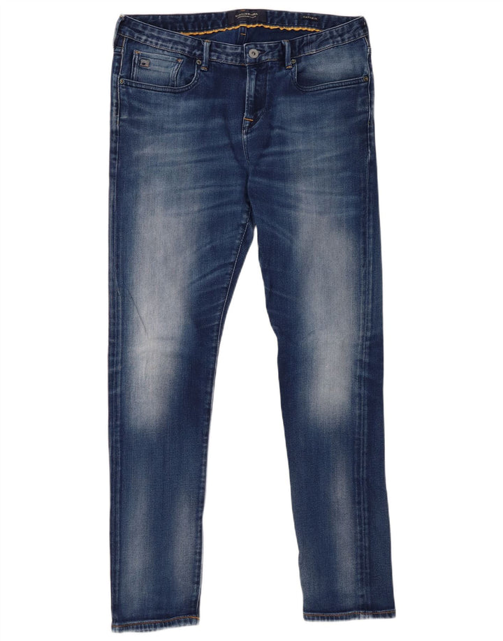 Scotch & Soda Mens Straight Jeans W32 L32 Blue Cotton