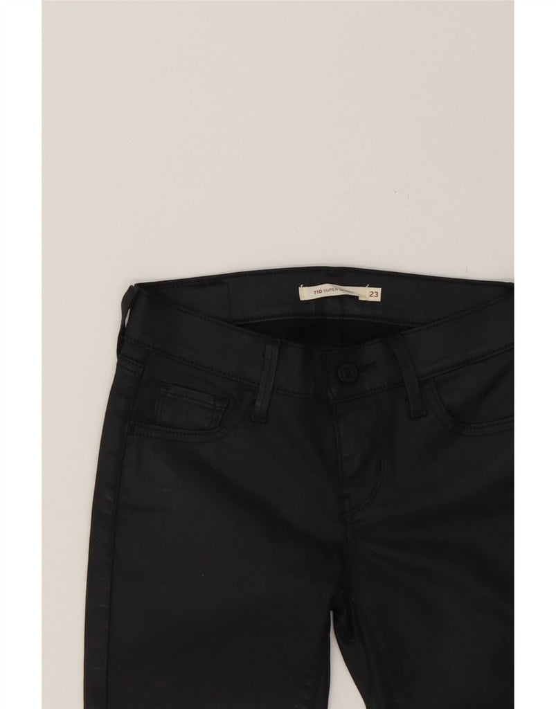 LEVI'S Womens 710 Super Skinny Casual Trousers W23 L30 Black Vintage Levi's and Second-Hand Levi's from Messina Hembry 
