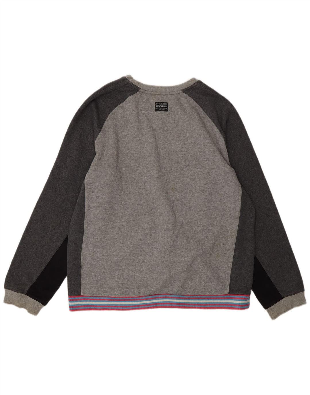 NIKE Mens Loose Fit Sweatshirt Jumper Small Grey Colourblock Cotton