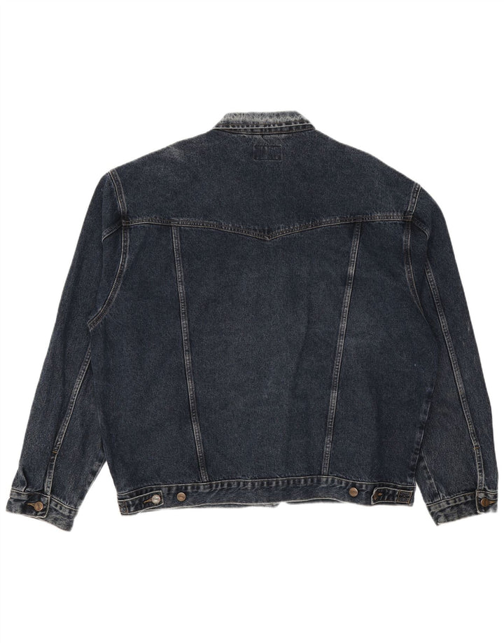 Wrangler Mens Denim Jacket UK 46 3XL Navy Blue Cotton Classic