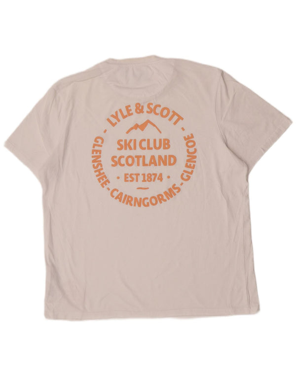 Lyle & Scott Mens Graphic T-Shirt Top 2XL White Cotton