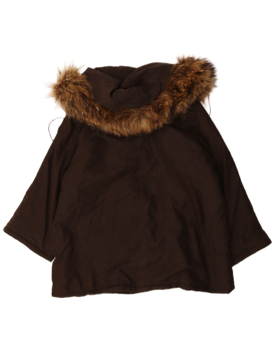 Max Mara Womens Oversized Hooded Parka Jacket UK 8 Small Brown