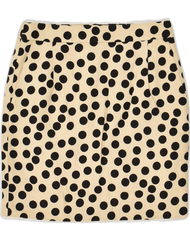 J. CREW Womens Pencil Skirt US 00 2XS W26 Beige Polka Dot Cotton | Vintage J. Crew | Thrift | Second-Hand J. Crew | Used Clothing | Messina Hembry 