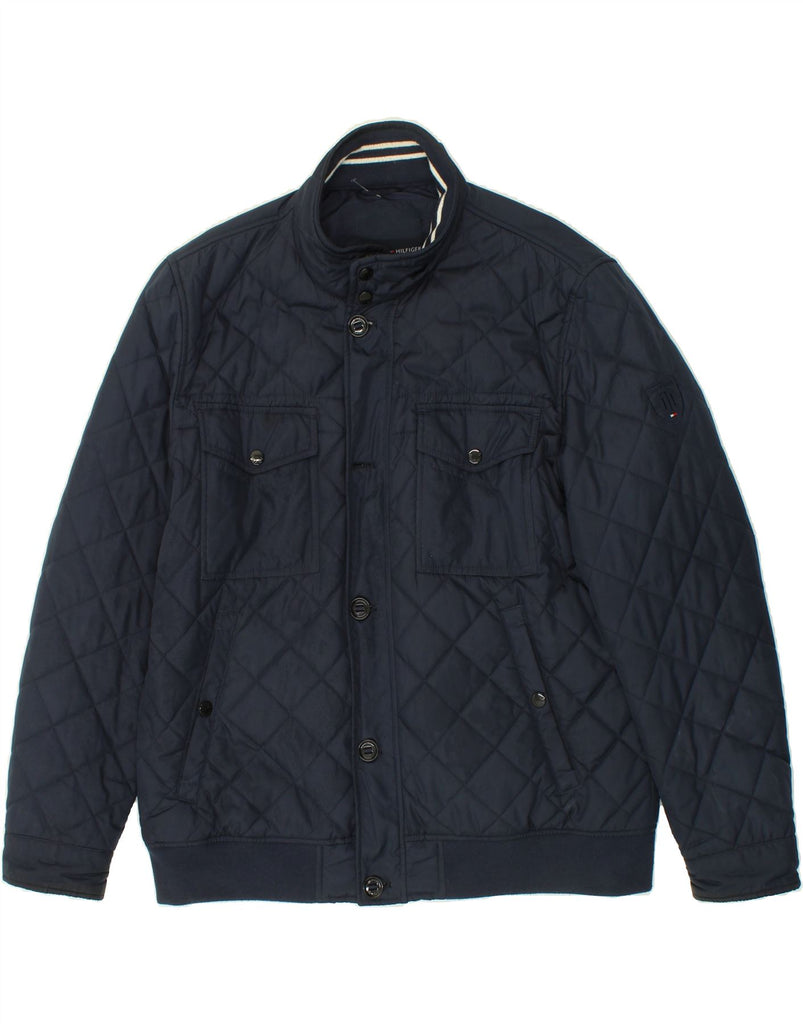 TOMMY HILFIGER Mens Quilted Jacket UK 44 2XL Navy Blue Polyester Vintage Tommy Hilfiger and Second-Hand Tommy Hilfiger from Messina Hembry 