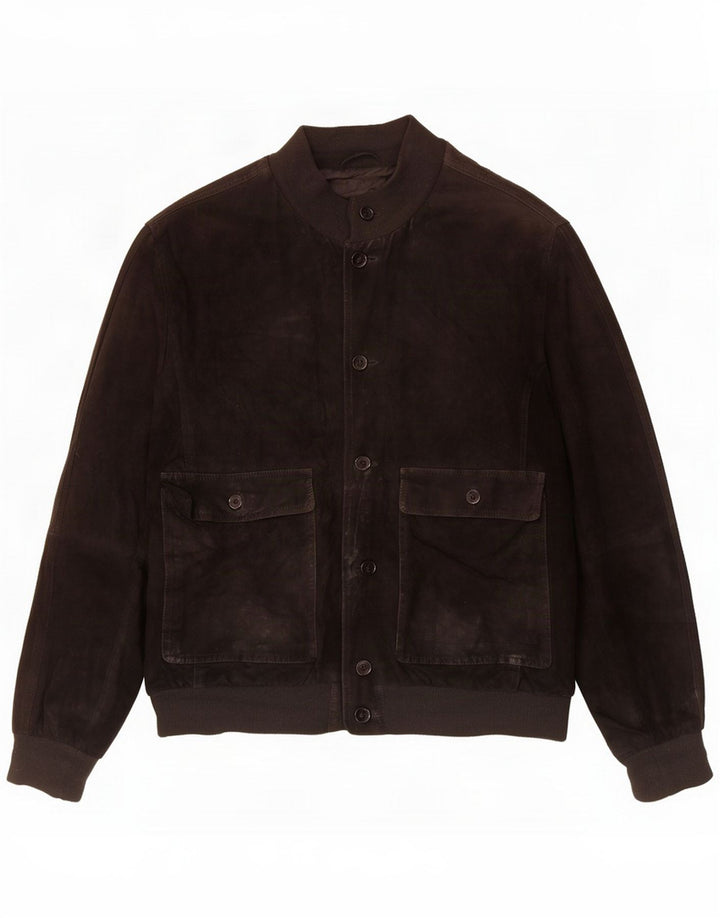 Gimo's Mens Suede Jacket UK 44 XL Black Leather
