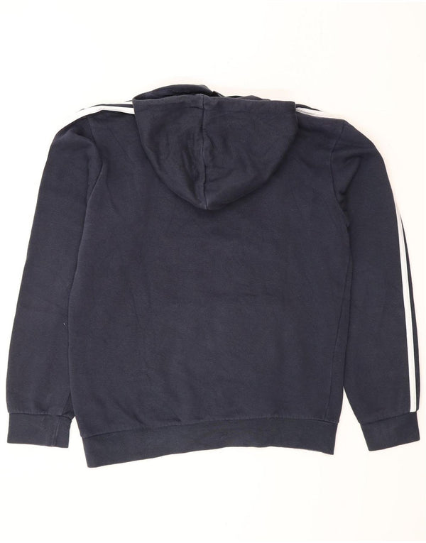 Adidas Mens Graphic Hoodie Jumper Medium Navy Blue Cotton