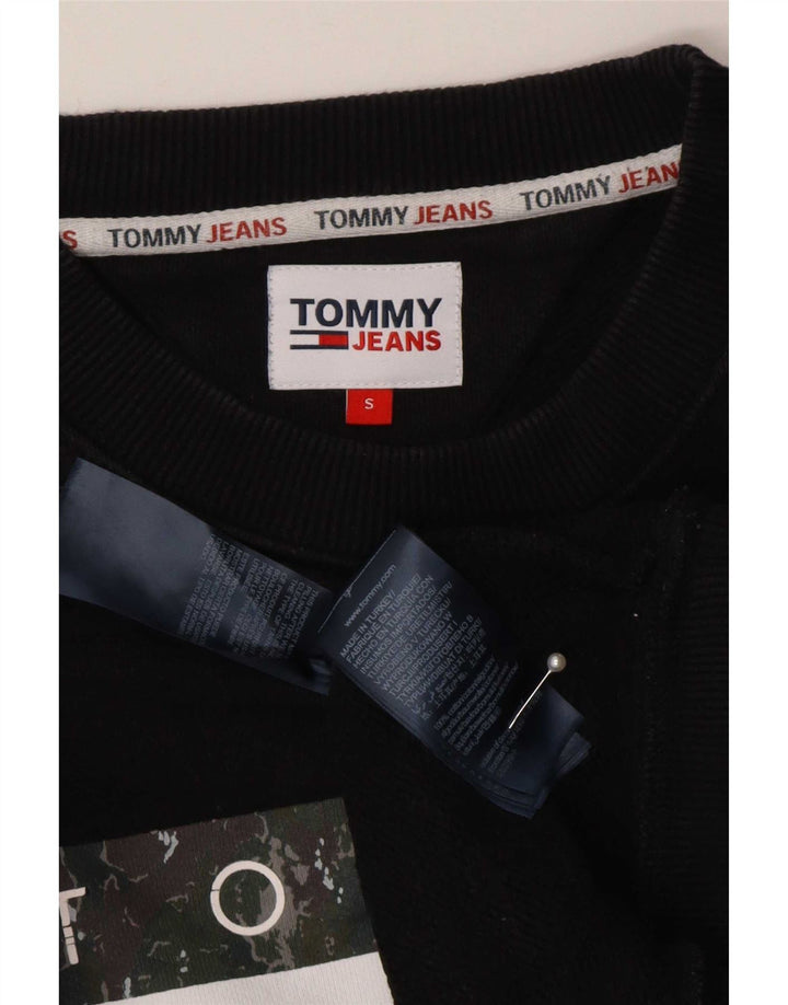 Tommy Hilfiger Mens Graphic Sweatshirt Jumper Small Black Colourblock
