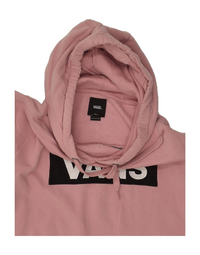 VANS Womens Loose Fit Graphic Hoodie Jumper UK 10 Small Pink Cotton | Vintage Vans | Thrift | Second-Hand Vans | Used Clothing | Messina Hembry 