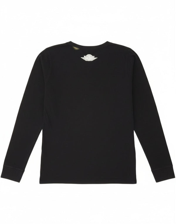 Jordan Mens Graphic Top Long Sleeve Small Black Cotton
