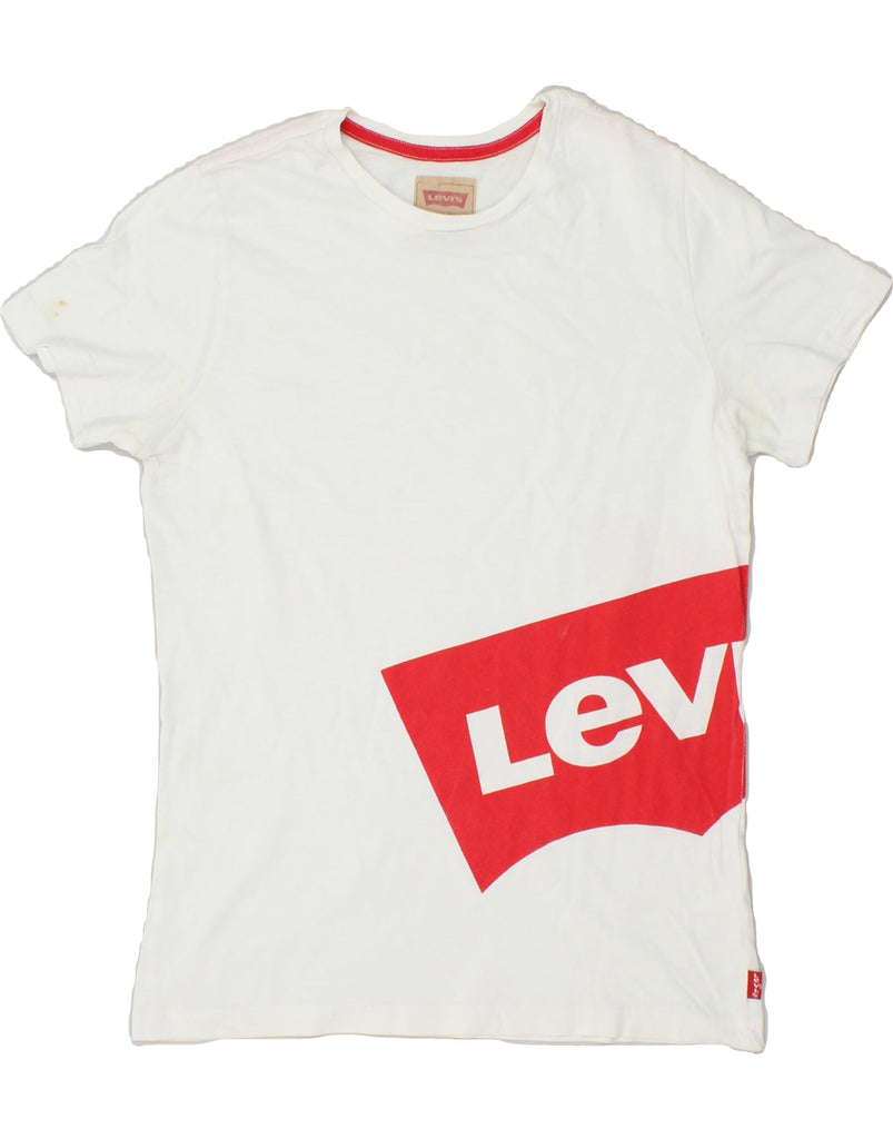 LEVI'S Boys Graphic T-Shirt Top 13-14 Years White Cotton Vintage Levi's and Second-Hand Levi's from Messina Hembry 