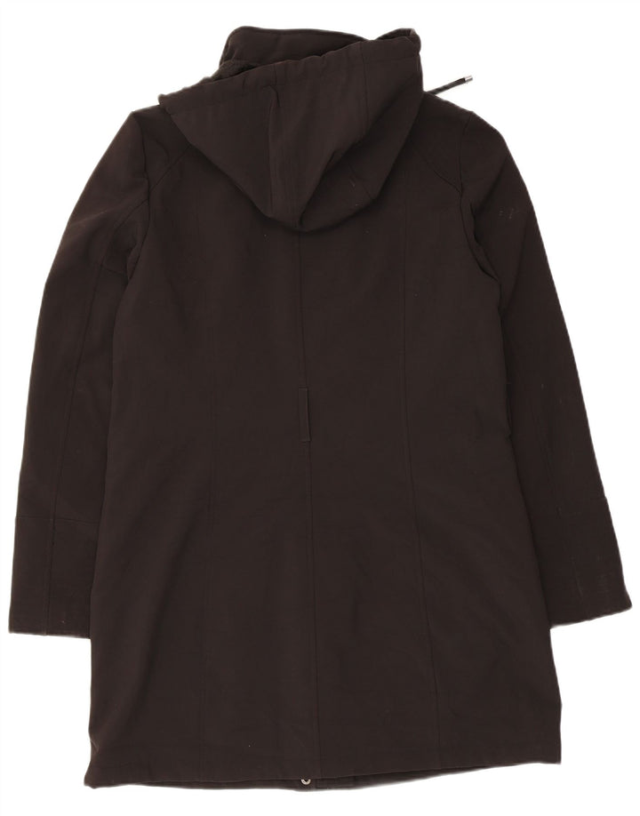 Dkny Womens Hooded Parka Jacket UK 12 Medium Black Polyester