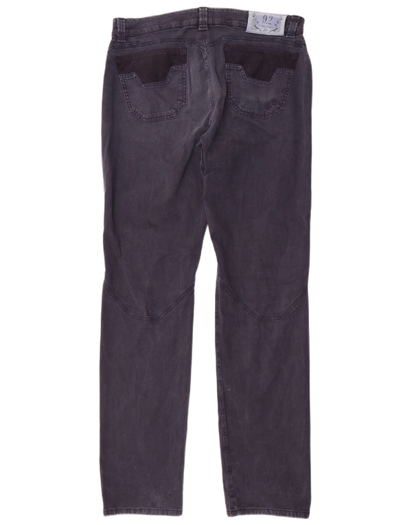 9.2 by Carlo Chionna Mens Slim Casual Trousers W36 L34 Navy Blue Cotton