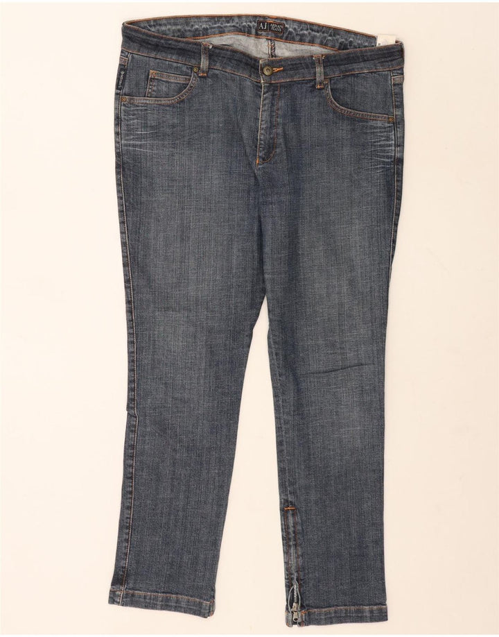 Armani Mens Casual Trousers W33 L30 Blue Cotton