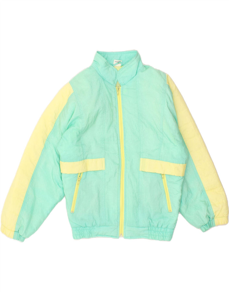 VINTAGE Boys Bomber Jacket 14-15 Years Turquoise Colourblock Polyamide Vintage Vintage and Second-Hand Vintage from Messina Hembry 