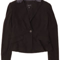Karen Millen Womens 1 Button Blazer Jacket UK 10 Small Black Wool