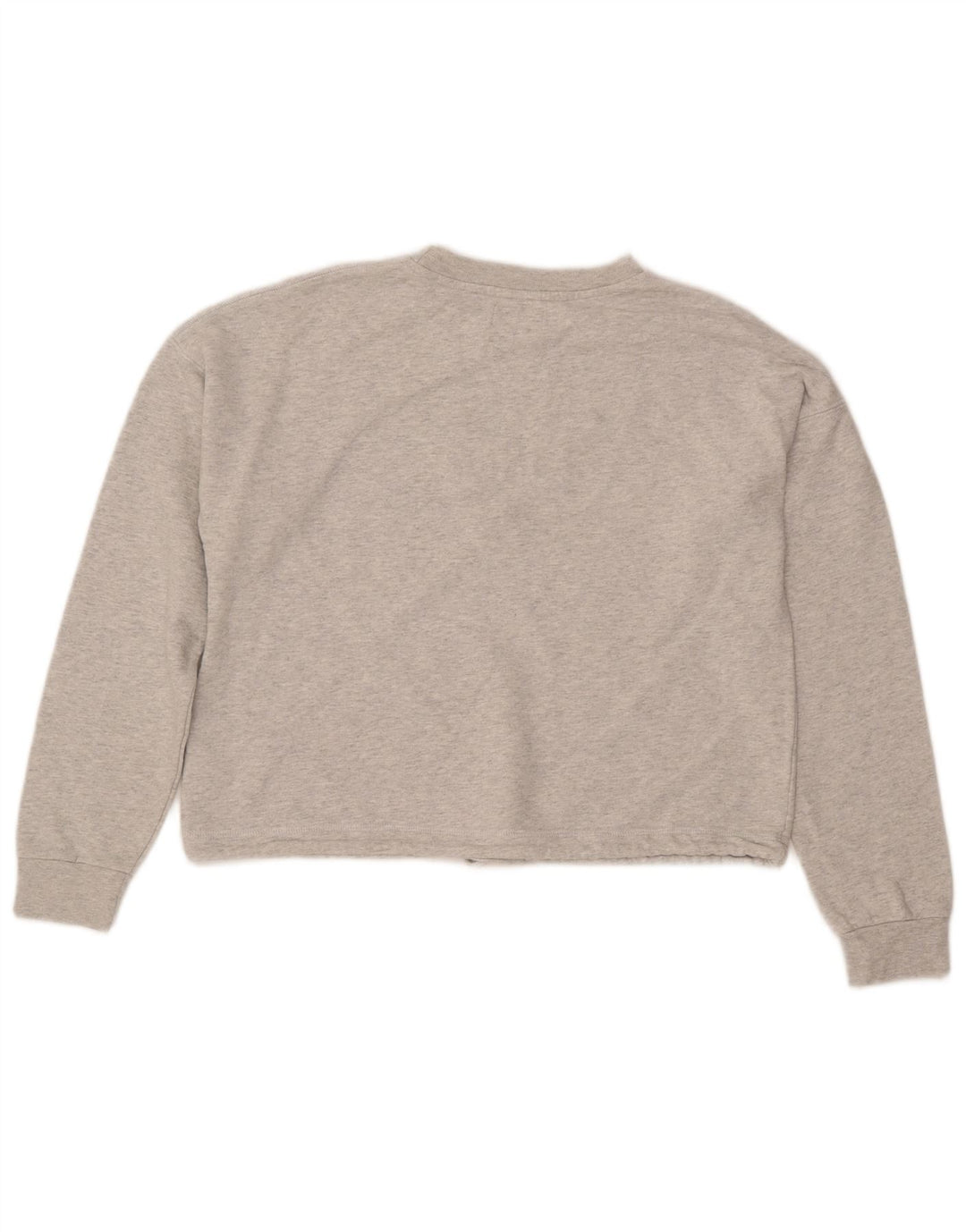 CONVERSE Womens Crop Graphic Sweatshirt Jumper UK 16 Large Grey Cotton