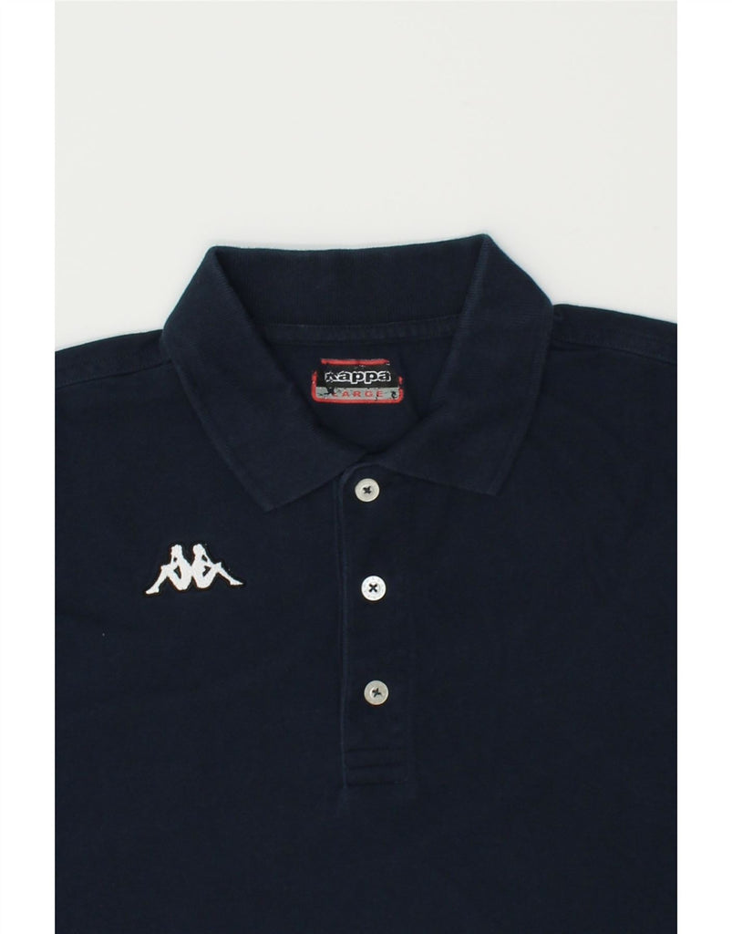 KAPPA Mens Graphic Polo Shirt Large Navy Blue Cotton | Vintage Kappa | Thrift | Second-Hand Kappa | Used Clothing | Messina Hembry 