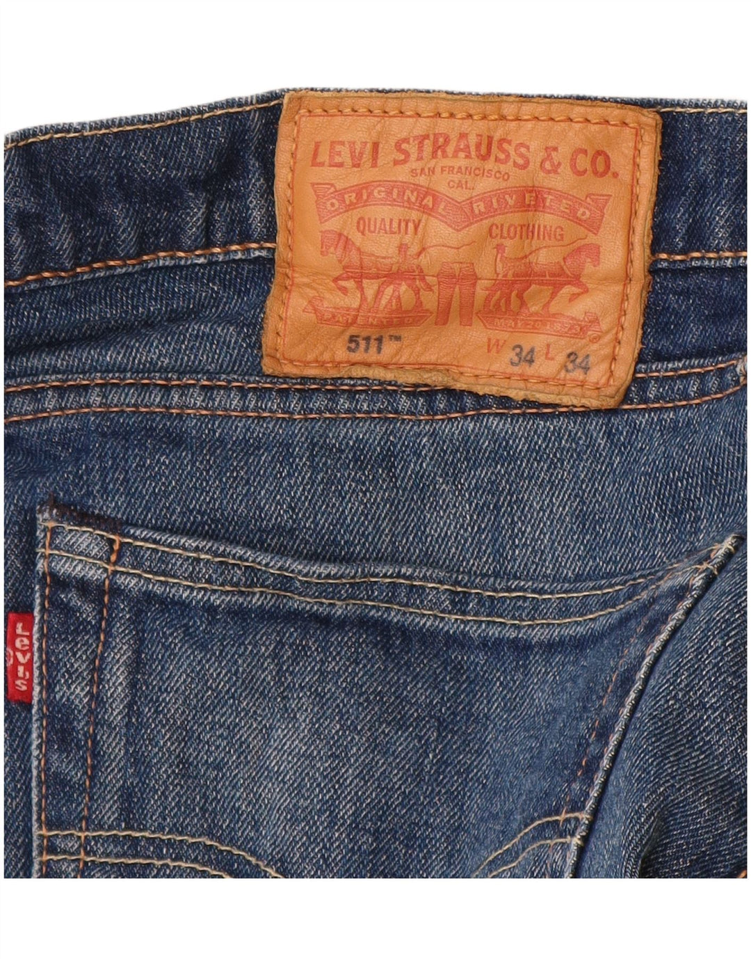 Levi's Mens 511 Slim Jeans W34 L30 Blue Cotton
