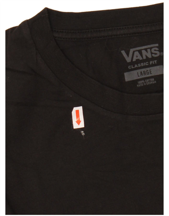 VANS Mens Classic Fit T-Shirt Top Large Black Cotton