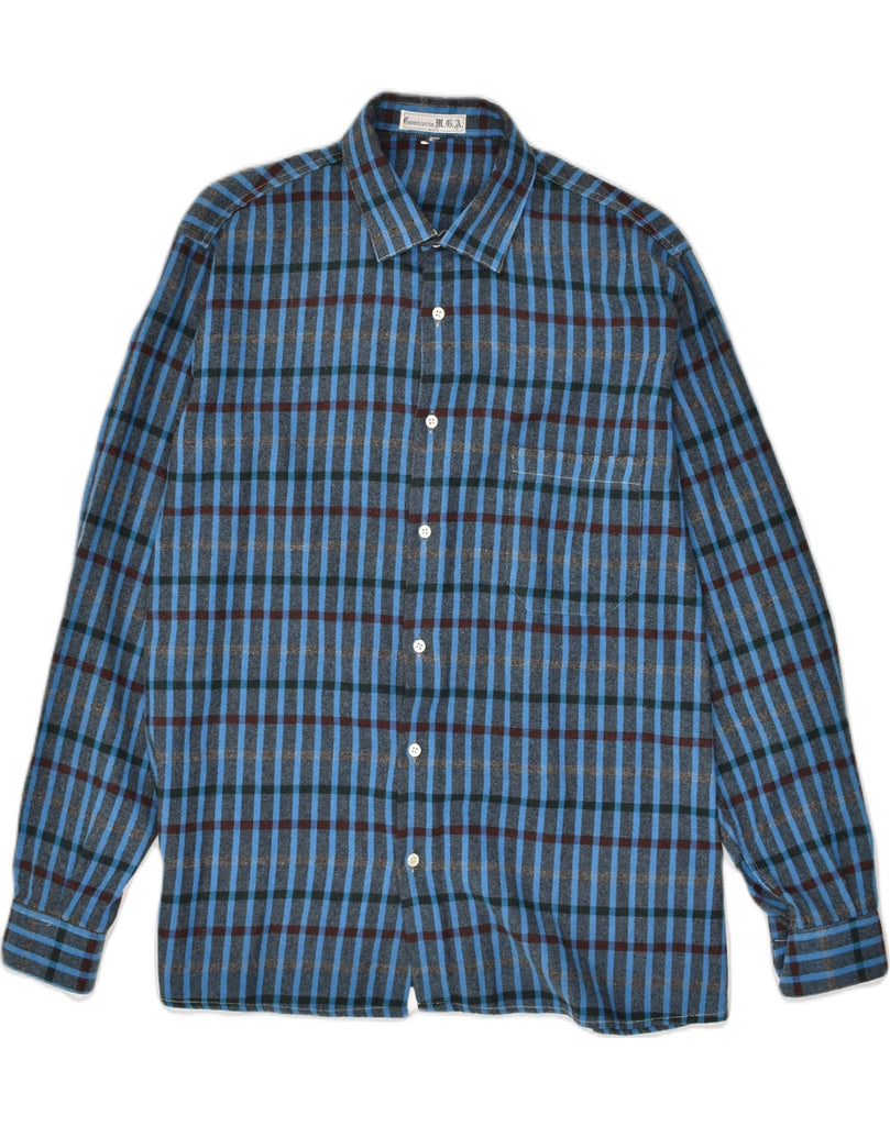 VINTAGE Mens Shirt Large Blue Check | Vintage Vintage | Thrift | Second-Hand Vintage | Used Clothing | Messina Hembry 